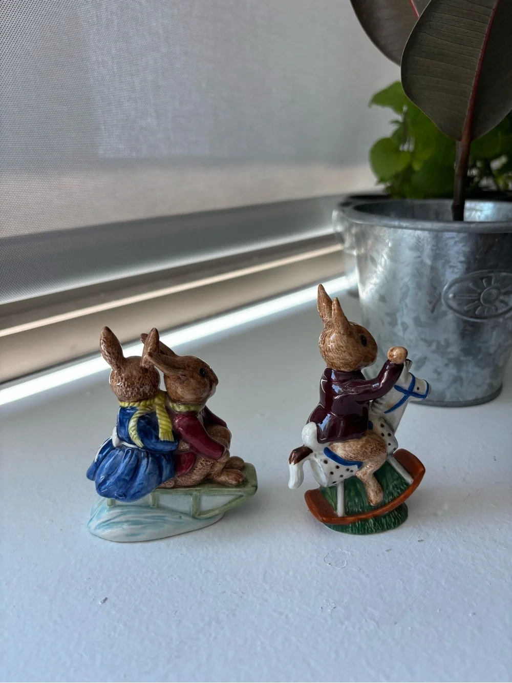 Set of (2) vintage Royal Doulton Bunnykins figurines- “Tally Ho” & “Sleigh Ride”